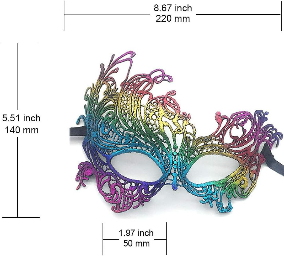 Imapo Masquerade Masks for Women Girl Lace Eye Mask, Opera Halloween Dancing Evening Party Elegant Mardi Gras Lady Eye Mask - Multicolor image number 1
