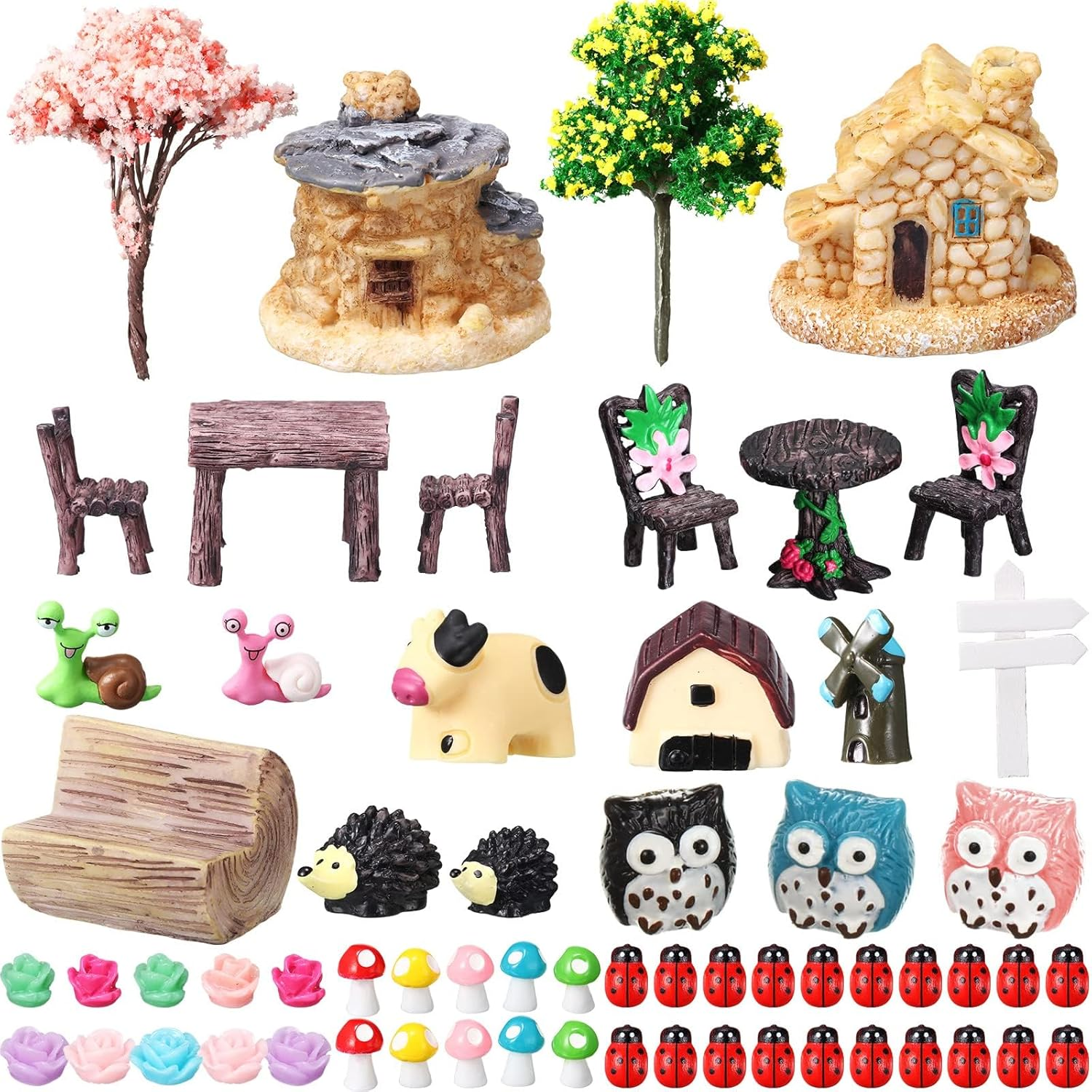 64 Pieces Miniature Garden Accessories Mini Animals Miniature Ornament Kit Animal Figurines Animals Miniature Micro Landscape Accessories Decoration Plant House Decor image number 2
