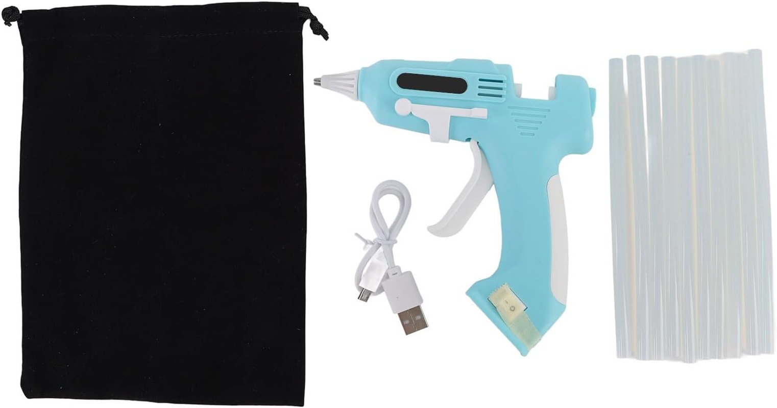 Cordless Hot Glue Gun Kit with 10 Glue Sticks, Fast Preheating Hot Melt Gun, 2000Mah Rechargeable Glue Gun with Nozzle Stand, for Crafts, Artwork, DIY Cat Carriers (Green) image number 6