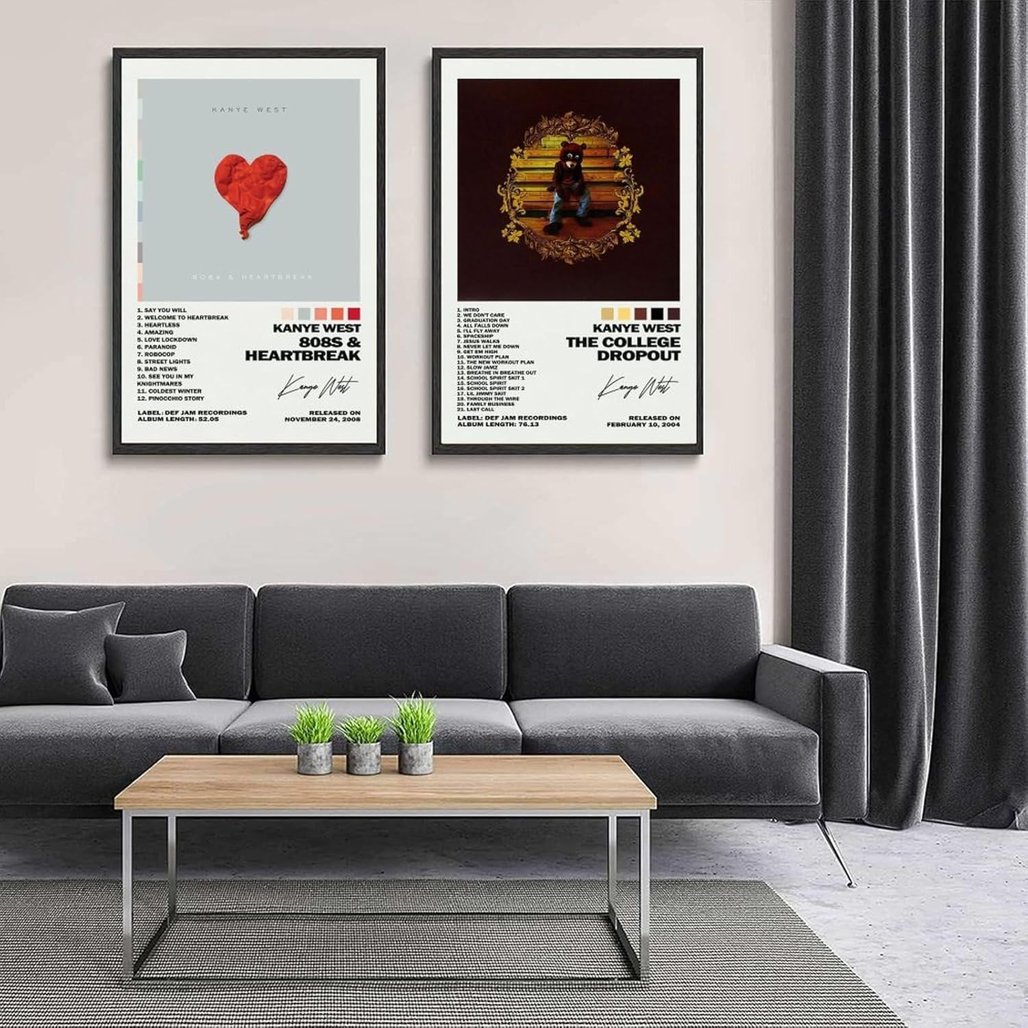 Wall Art Kanye Music West Poster Poster a Set of 2 Canvas Posters Room Aesthetic Festival Gift Family Bedroom Decor Wall Art Home24X36Inch(60X90Cm) Style image number 2
