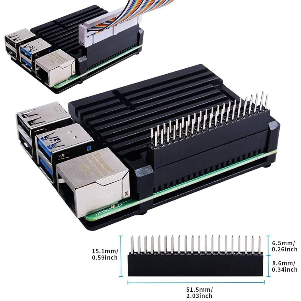 Geeekpi Case for Raspberry Pi 4B, Armor Case with Passive Cooling/Shell Heat Dissipation Heatsink Thermal Tape for Raspberry Pi 4B/3B+/3B