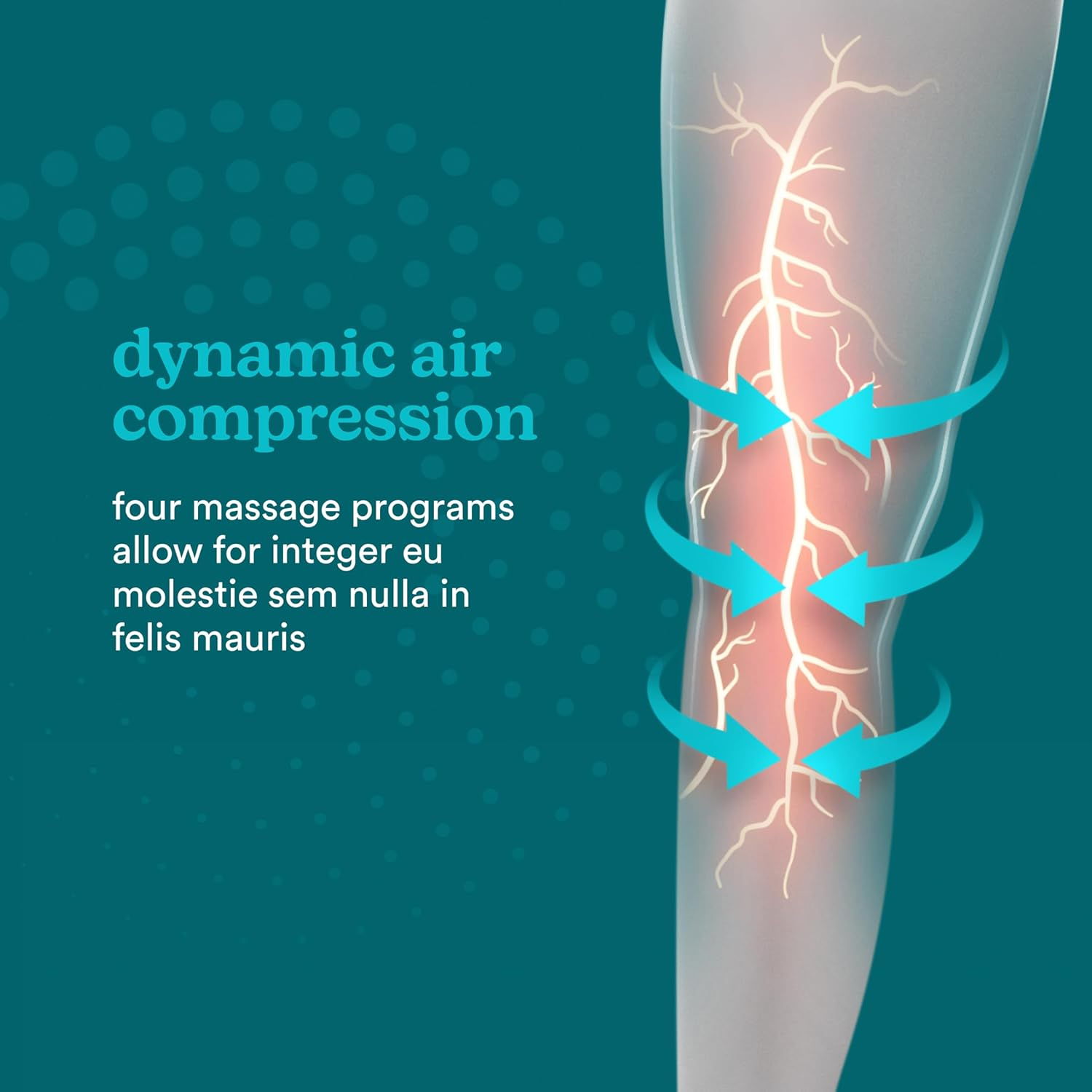 Muscle Relaxation, Cordless, Portable, Knee Care, Homedics Modulair Compression Knee Wrap Massager &ndash; Overlapped Compression Therapy with 4 Programs, Adjustable Intensity, Heat Settings image number 5