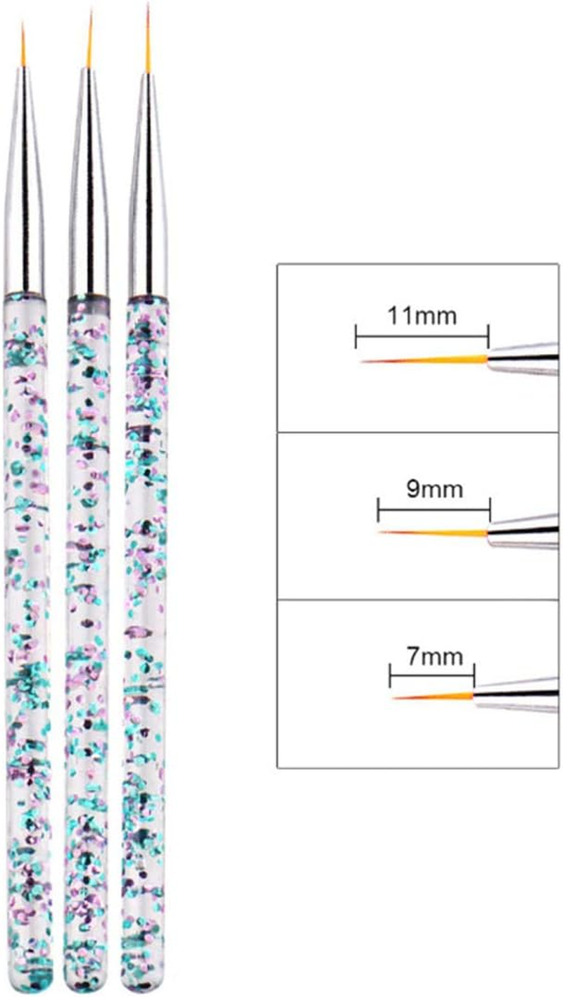 LWBTOSEE 5PCS Nail Ombre Brush Set for Gradient Colors, Rhinestones & Acrylic Drawing - Ideal for UV Gel Polish & Crystal Nail Art - Black And White image number 6