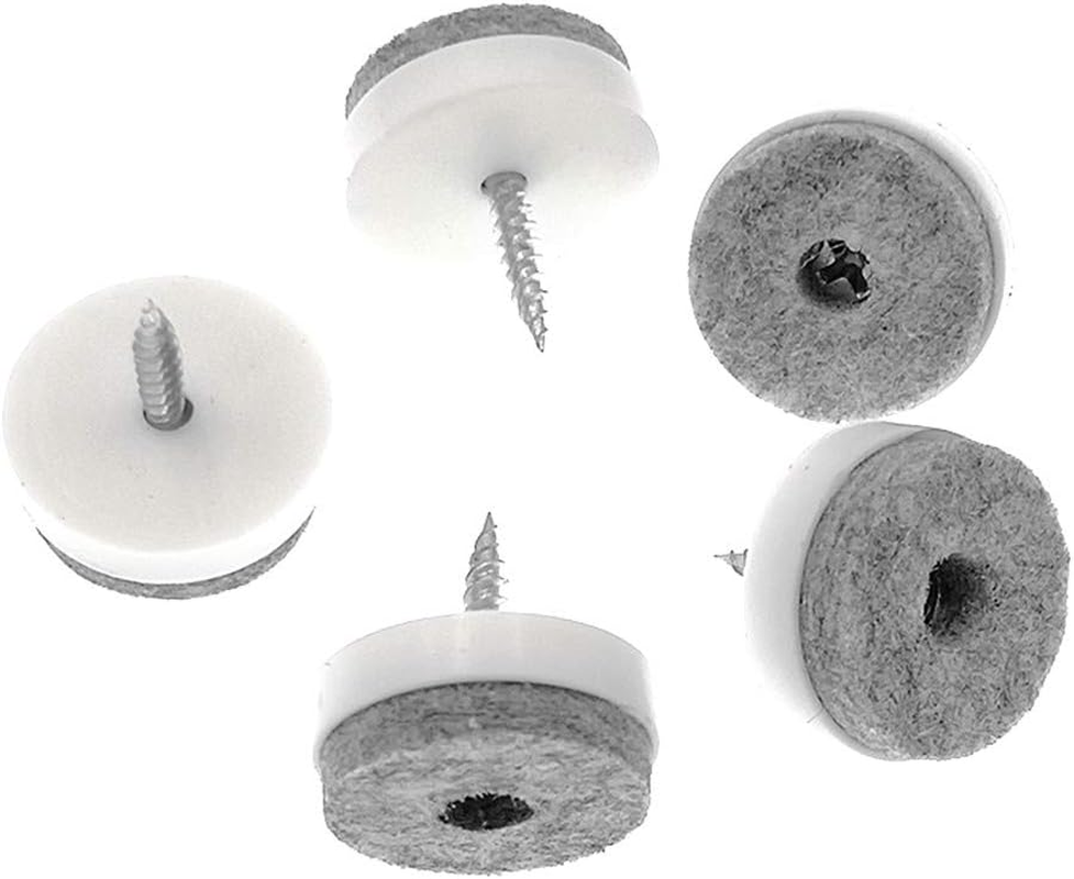 40Pcs Furniture Glide,Screw-On Felt Pad Slider Floor Protector for Wooden Leg Feet of Chair Tabel Sofa(&Phi;28Mm or 1.1",White) image number 3