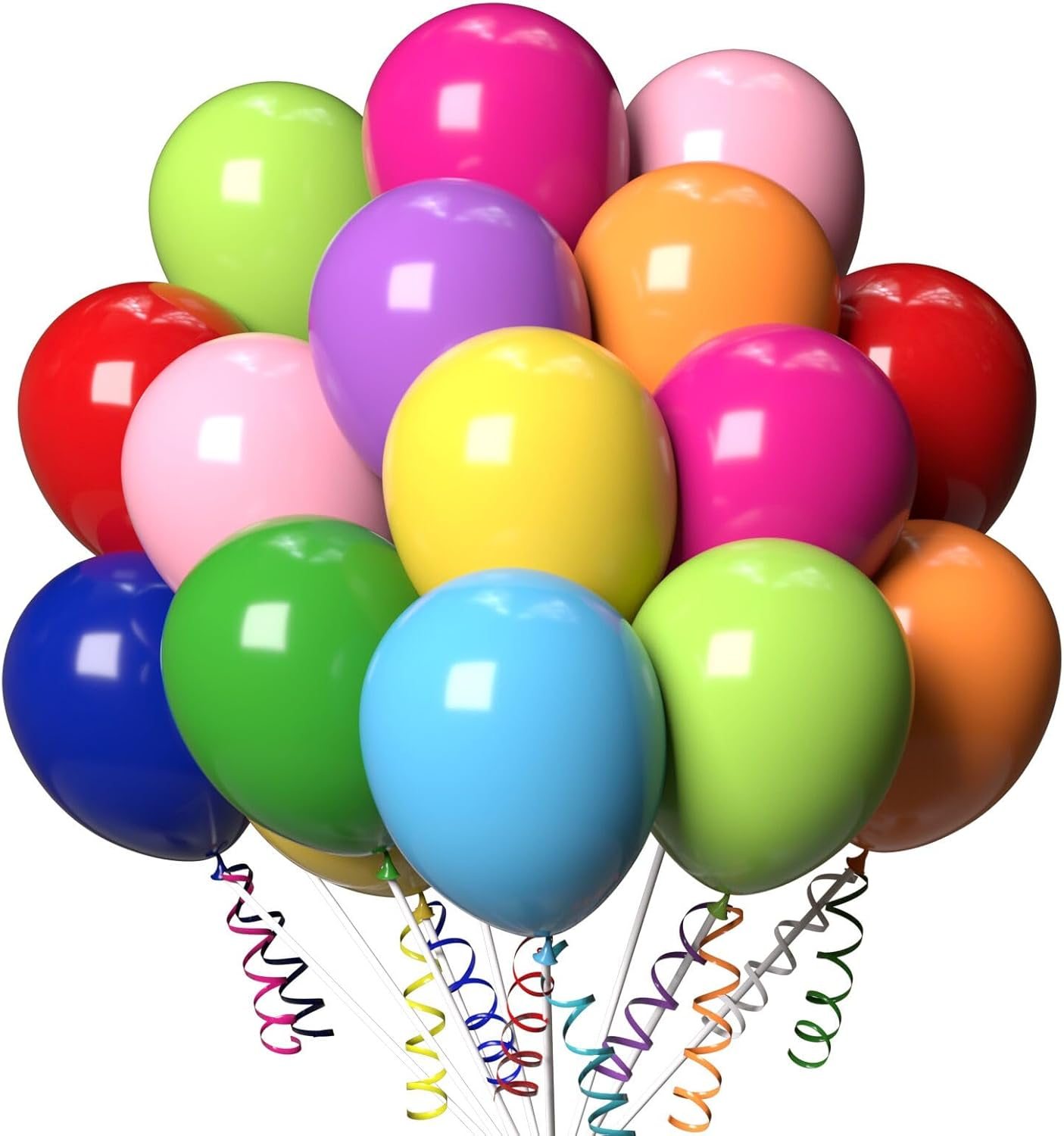 100Pcs Multi Color Balloons, 12 Inch Colored Latex Party Balloons Helium Quality for Gender Reveal, Birthday Party, Baby Shower,Wedding,Christmas Party Decoration (With 2 Ribbons) - Blue image number 4