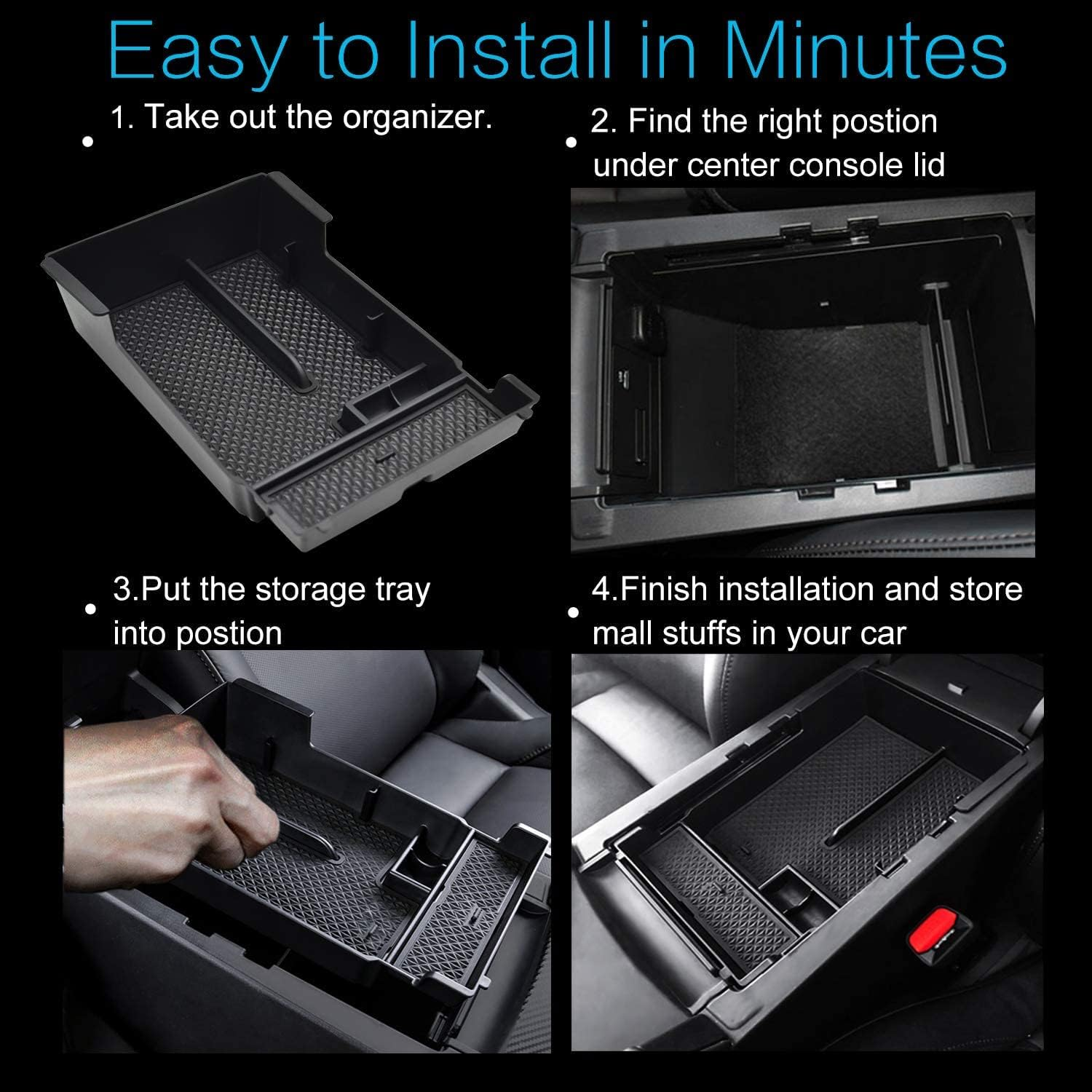 Compatible with Mazda 3 2019-2024 Accessories Center Console Tray Organizer, Armrest Secondary Storage Box image number 1