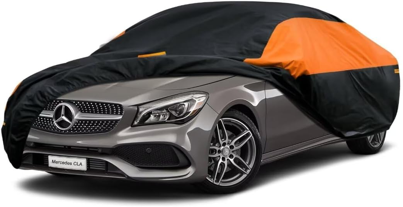 Car Cover Waterproof Breathable Large, Full Car Cover Rain Dust Sun UV Protection Universal Fit Audi A3, Honda Civic, Bmw 2 Series, Mercedes CLA, Skoda Octavia Etc. Fit Saloon (450 to 470Cm) image number 3