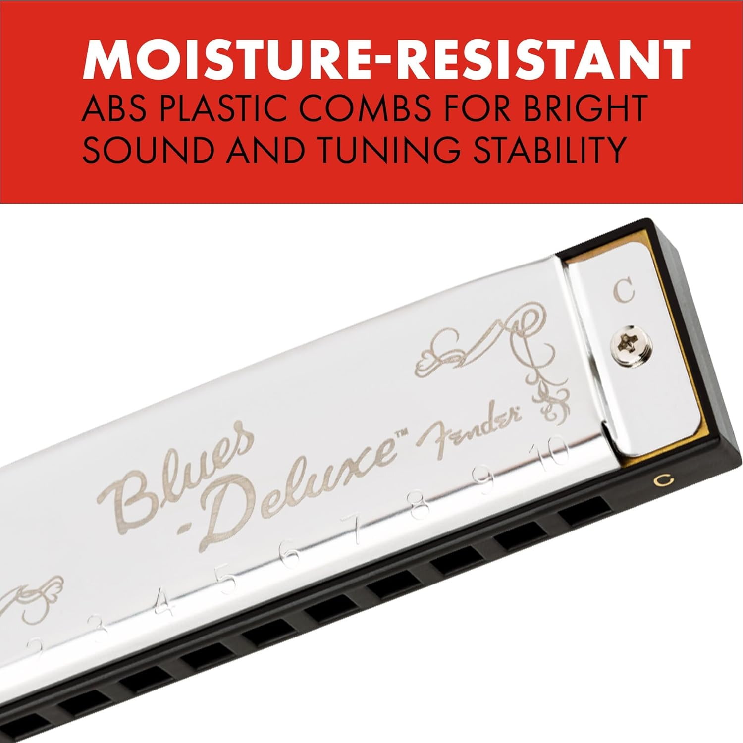 Fender Blues Deluxe Harmonica, Pack of 3 with Case (Keys C,G,A)