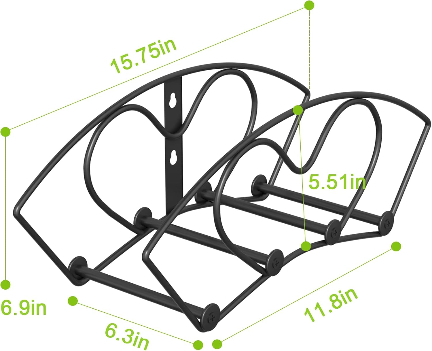 Hose Holder Wall Mount, Heavy Duty Garden Hose Reel Holder, Solid Metal Hose Hanger Holds up to 150Ft, Garden Hose Storage Hose Reel for Outside, Black