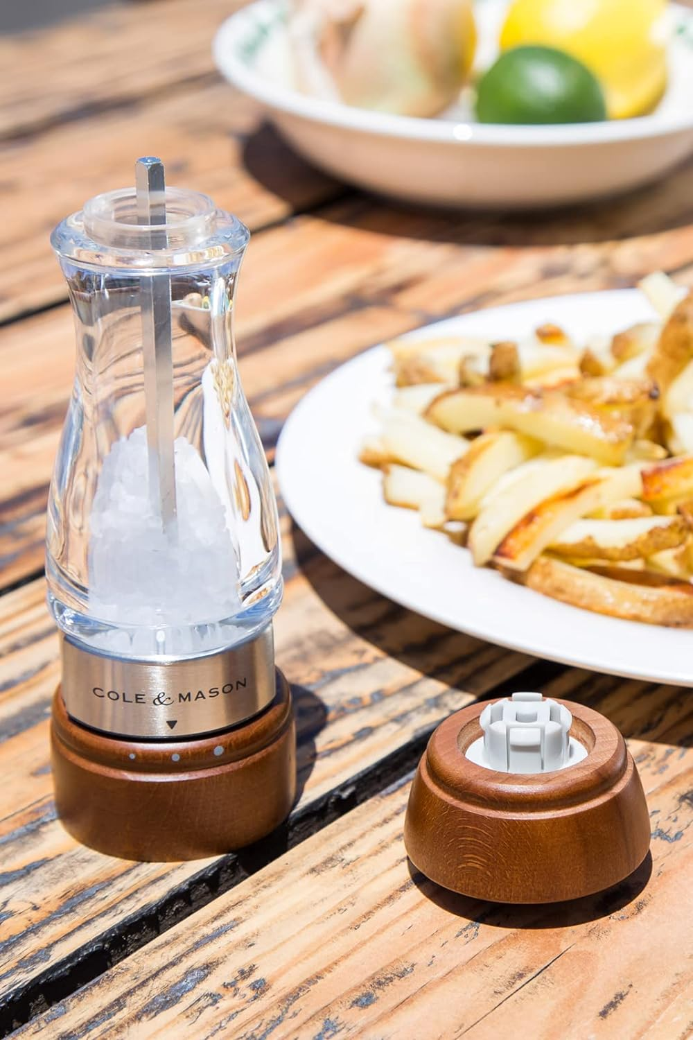 Cole and Mason 31221 Salt Mill Grinder - Brown and Clear Design | Beech Wood | Classic Dark Walnut Stain | Precision+ Mechanism | Diamond-Sharp Ceramic Mechanism | Hardened Carbon Steel Mechanism image number 3