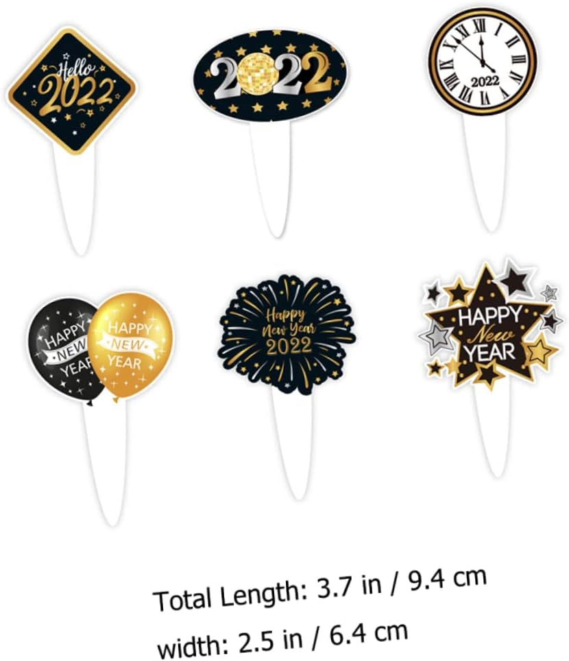 Jojofuny 24Pcs Year Cake Insert Dessert Toppers Year Decorations for Birthday Party Supplies image number 2