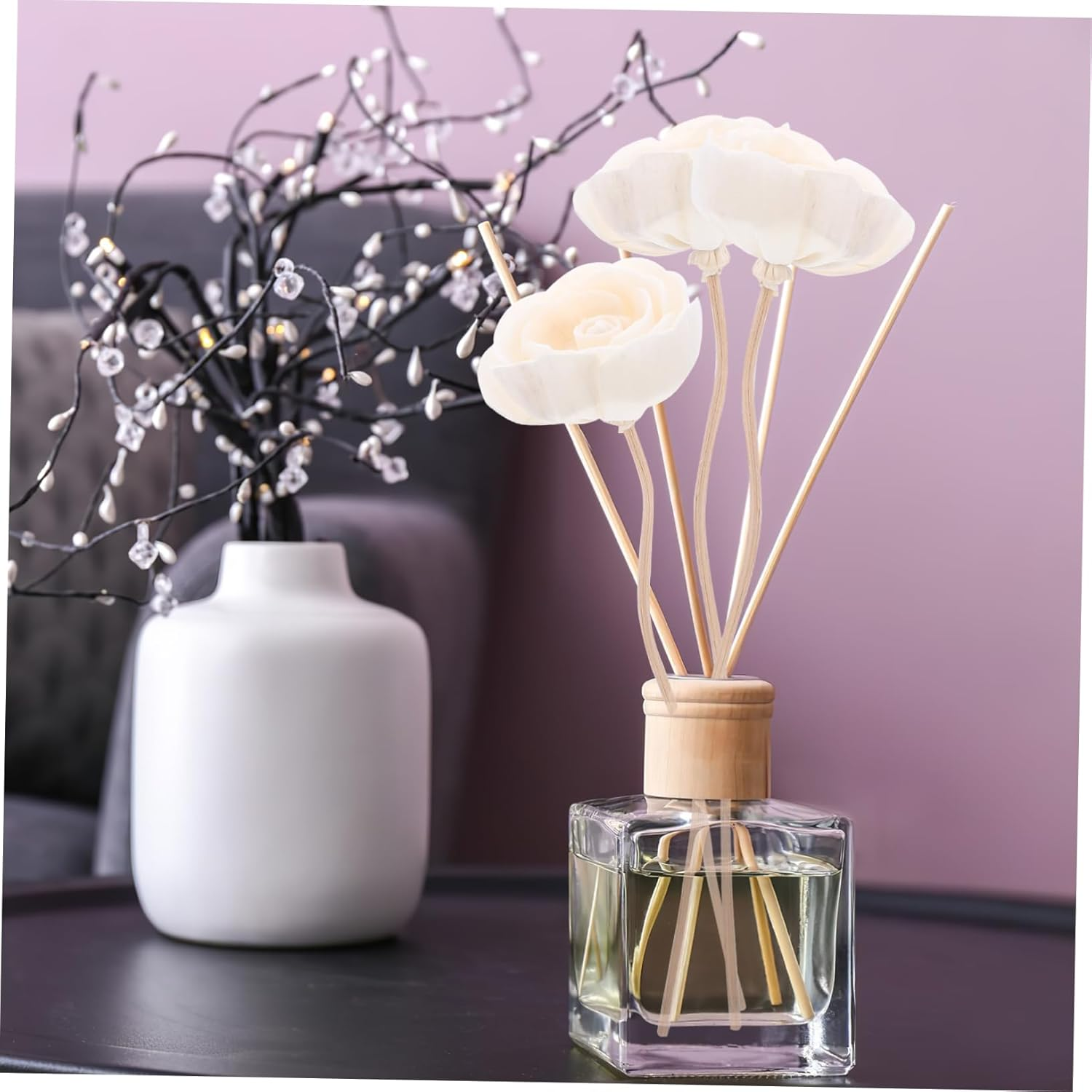 DOITOOL 40Pcs Aromatic Dried Flower Diffuser Sticks for Home Office Spa Scent Diffuser Sticks Essential Oil Aroma for Home Fragrance