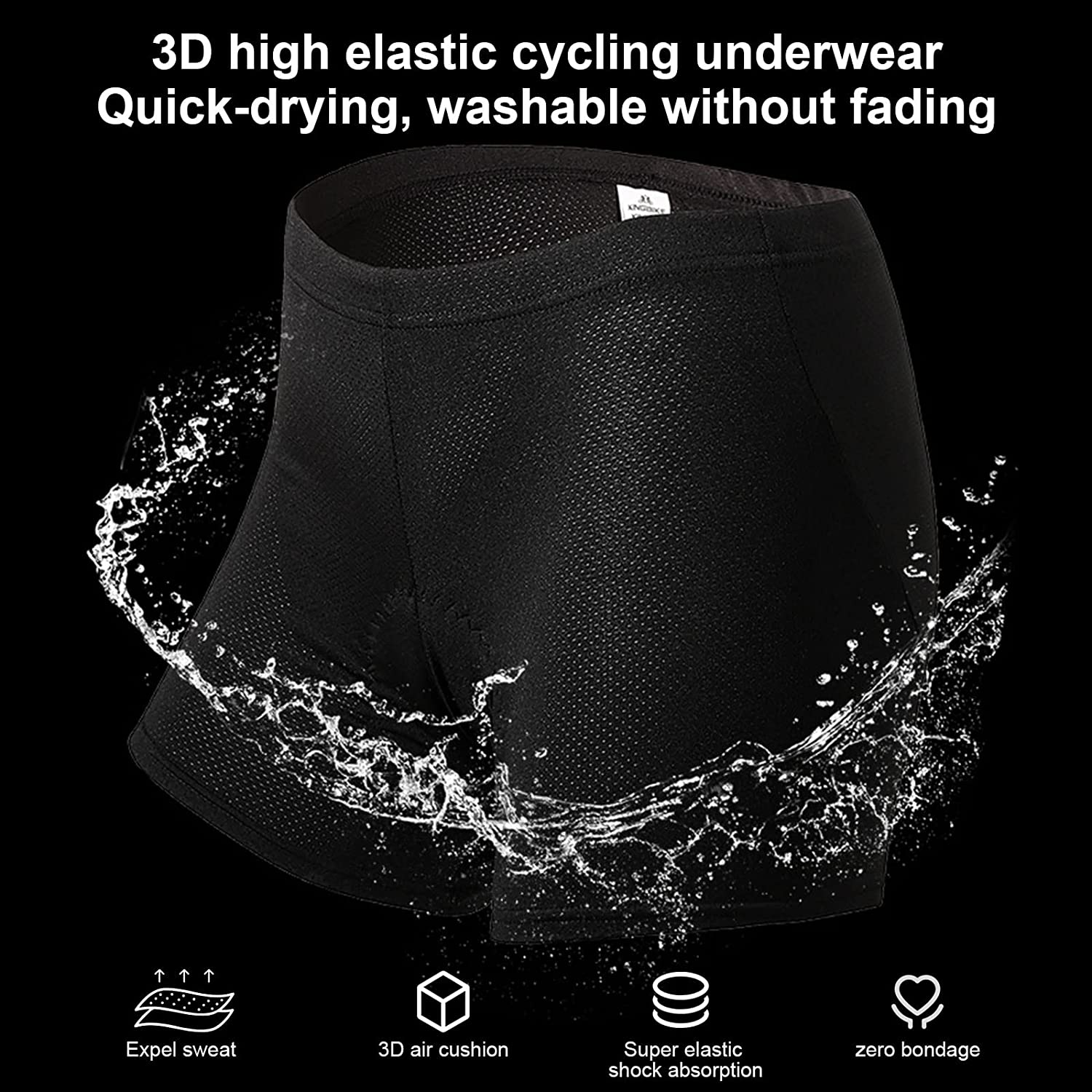 Men'S Padded Bike Cycling Shorts 3D Padding Bicycle Undershorts MTB Liner Biking Underpants image number 4