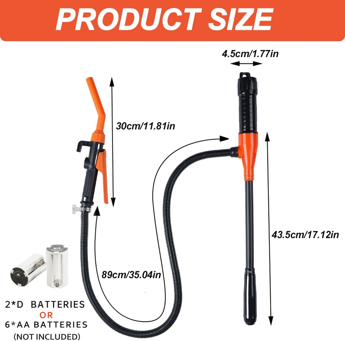 Portable Power Battery Fuel Pump Hand Held Electric Liquid Siphon Pump, Multi-Function Transfer Pump Portable for Fuel Water Diesel Gasoline image number 2