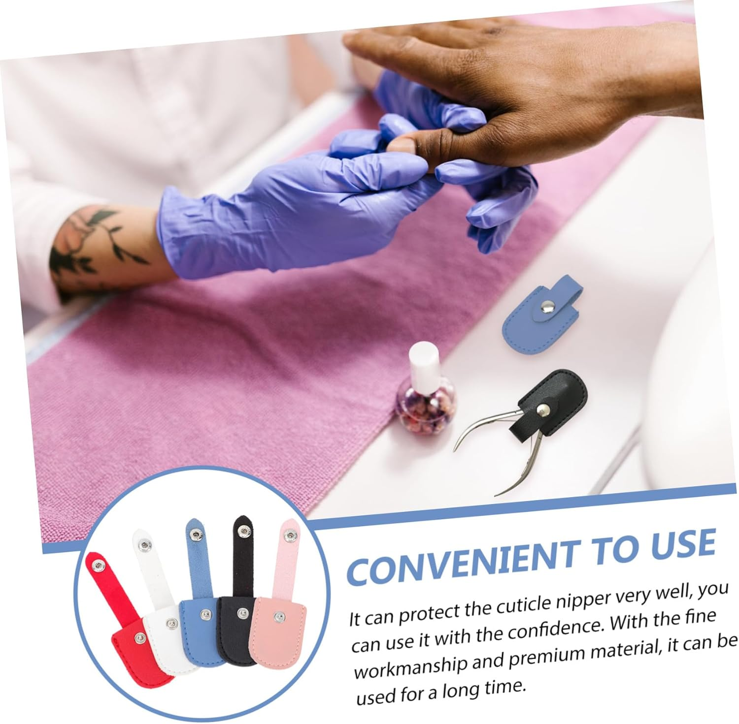 Beaupretty 5Pcs Nail Scissor Covers PU Protective Case Manicure Tool Accessory Cuticle Scissor Sheath Practical Nail Art Supply Safety image number 6