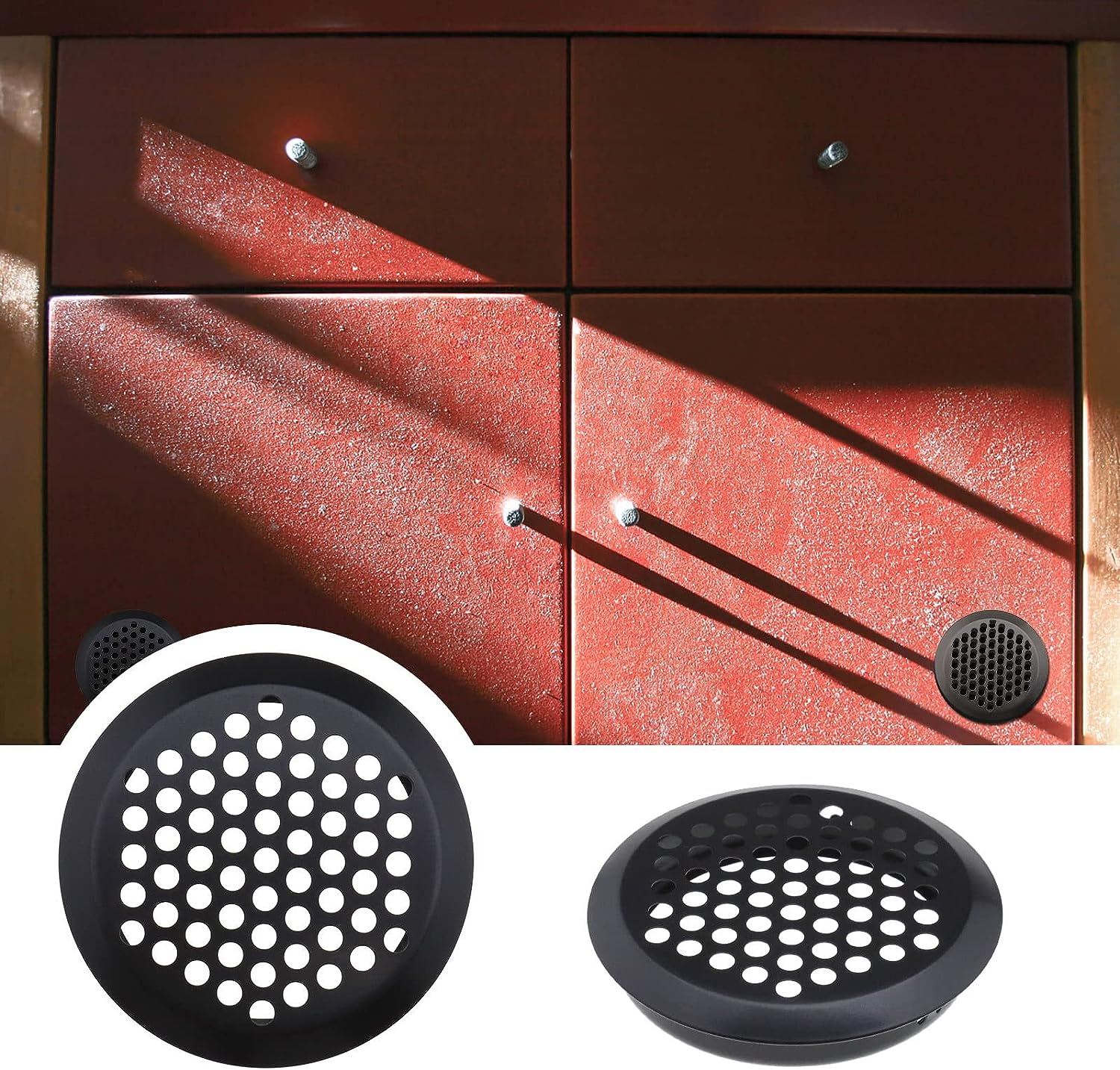 SING F LTD 10PCS round Ventilation Grilles 60Mm Stainless Steel Air Vent Louver Hole Soffit Mesh Vents Rust-Proof for Kitchen Bathroom Cabinet Wardrobe Black image number 6