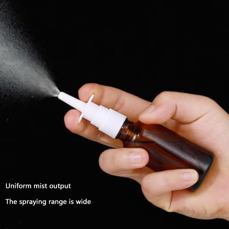 WADY 4Pcs 15Ml Amber Glass Nasal Spray Bottles with Fine Mist Nozzle &ndash; Refillable Empty Sprayer for Perfume, Makeup Water, Essential Oil & Nose Care image number 2