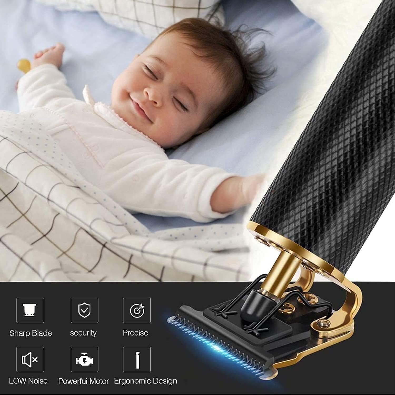 Hair Clippers for Men, 2024 Upgraded Zero Gapped Professional Hair Trimmer Cordless Rechargeable with Hair Cutting Kits, T Blade Beard Trimmer for Men (Black) image number 1