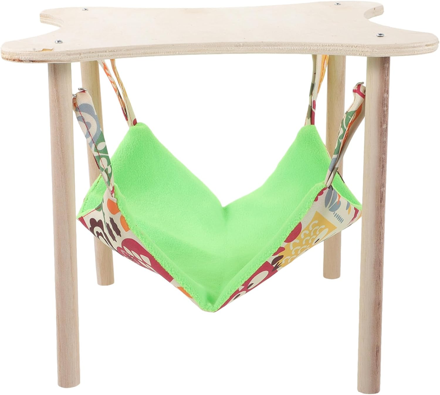 Ipetboom Guinea Pigs Hammock with Natural Wooden Stand and Platform Hanging Hammock Bed for Piggies Chinchilla Guinea Pigs Rat Hamster Bunny Ferrets Hiding Sleeping image number 1