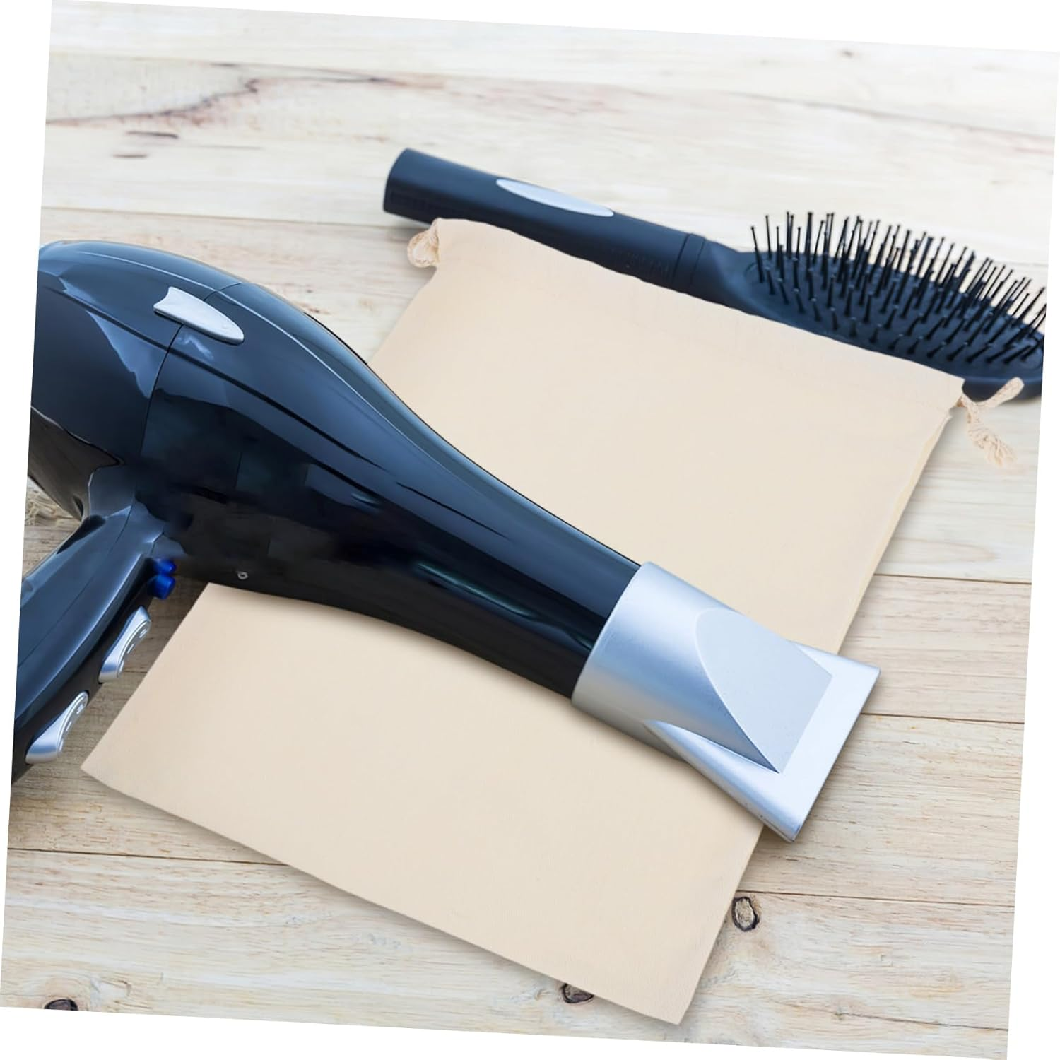 2Pcs Hair Dryer Bag Cotton Canvas Drawstring Case Travel Storage Bags for Hair Tools Large Capacity for Hotel Home