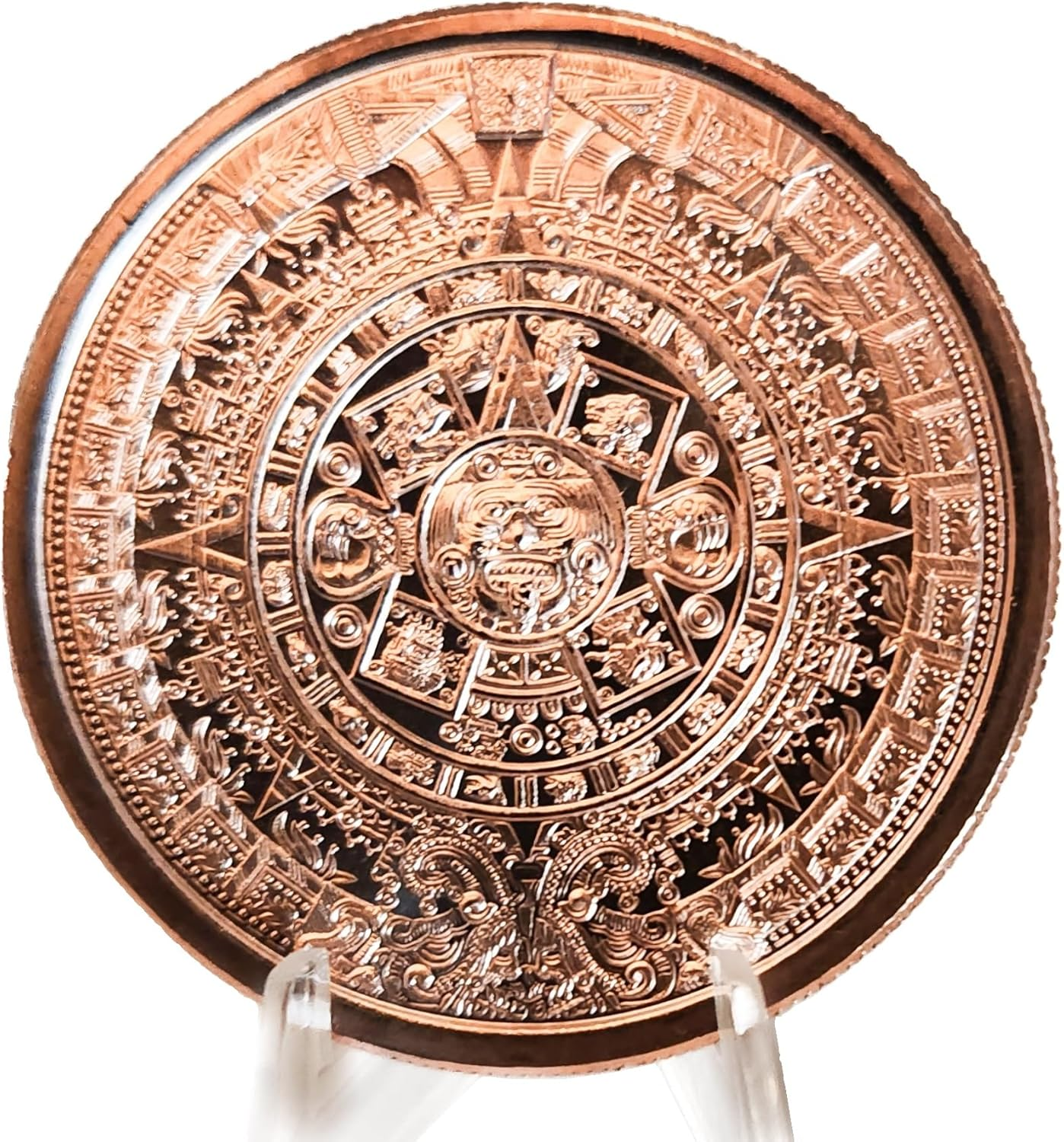 10 X 1Oz Aztec Calendar Copper Rounds 999 Fine Bullion Supplied in Tub image number 6