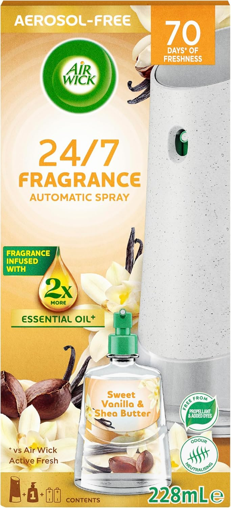 Air Wick 2X Essential Oil Sweet Vanilla & Shea Butter Auto Spray 228Ml Air Freshener image number 3