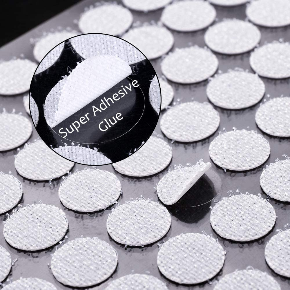1008Pcs 2/5" （10Mm） Diameter Sticky Back Coins Hook and Loop Self Adhesive Dots Tapes，White image number 6