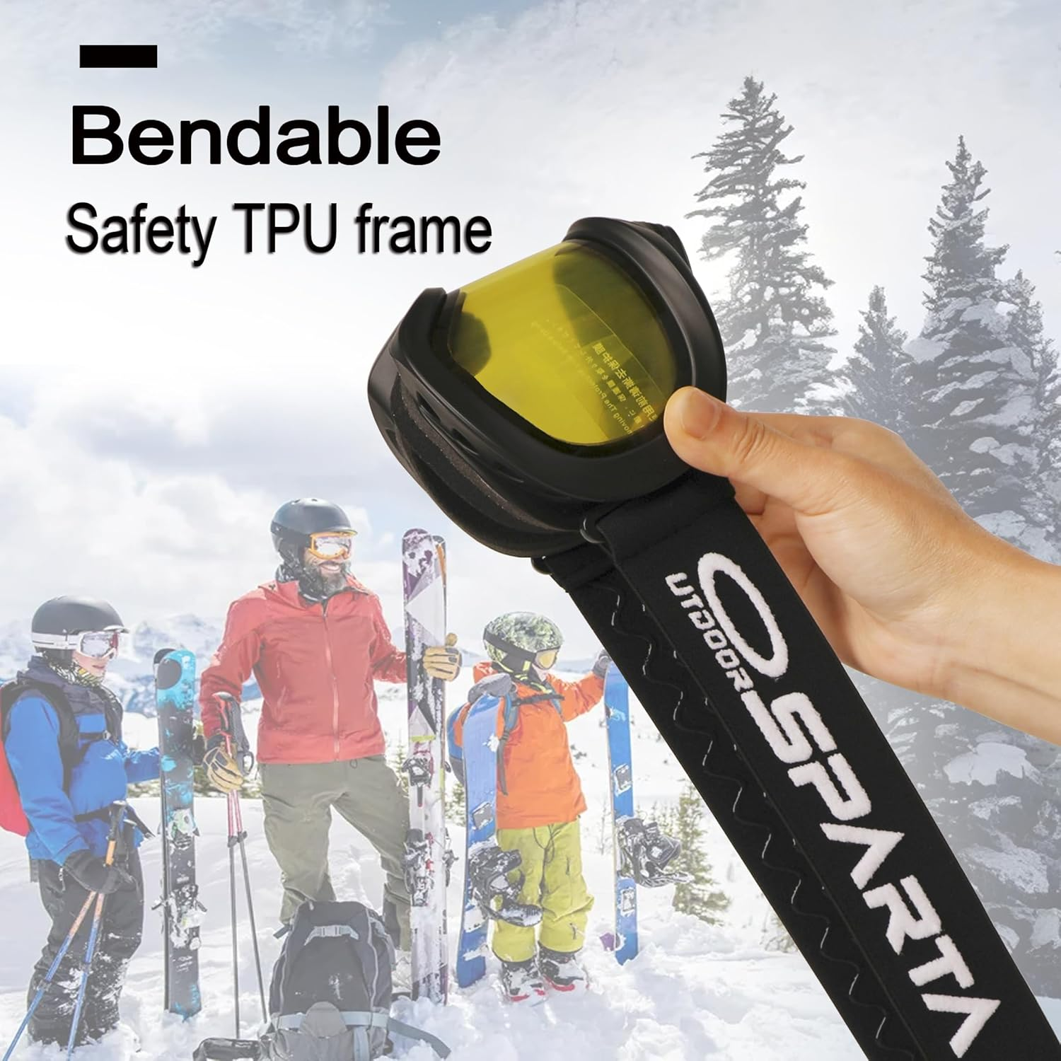 OUTDOOR SPARTA Kids Ski Goggles, Kids Snowboarding Goggles for Boys Girls Toddler Age 3-14 with 100% UV Protection