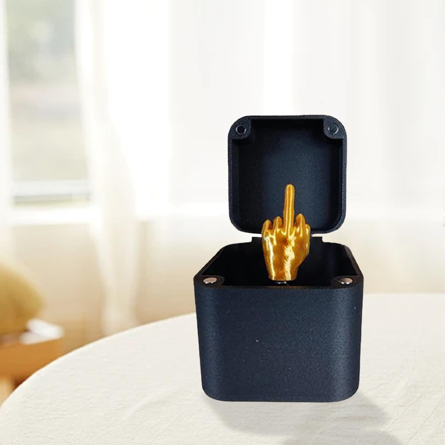 Middle Finger in a Box, Middle Finger Surprise Gift Box, Surprise Prank up Middle Finger with Box for Adults, Christmas Funny Prank Middle Finger Hand Statue for Desk Decor image number 3