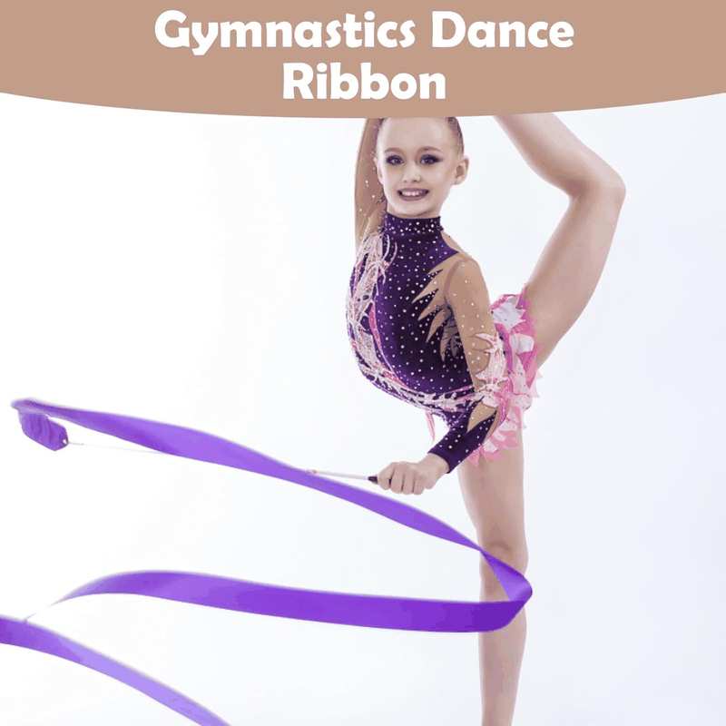 Niceup 12 PCS Dance Ribbons for Kids Mermaid Party Goodie Bag Fillers, Ribbon Dancer Wands for Birthday Gymnastics Ballet Party Favors Decoration, 78.7 Inch Purple Hot Pink Girls Ribbon Streamer image number 6