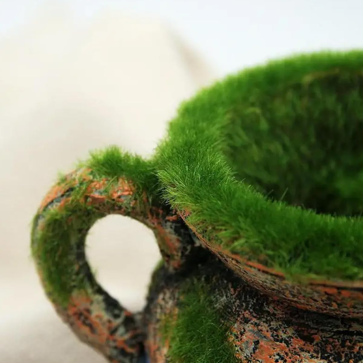 AIMALL Aquarium Moss Vase Landscape Decoration, Resin Fish and Shrimp Hiding Nest, Simulated Moss Flower Pot, 4.33 X 3.54 Inches for Aquarium Tank image number 2