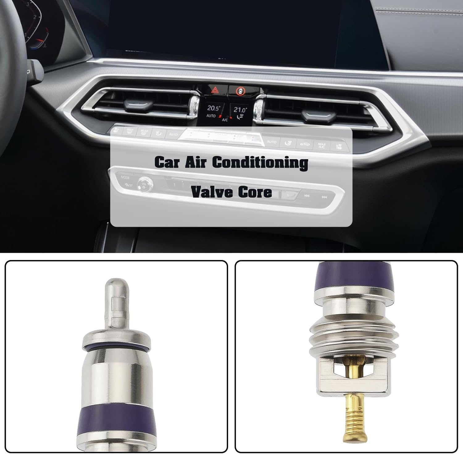 Emsea 4Pcs Car Air Conditioning Valve Core Refrigerant Refill Valve Core Insert 3C0 820 795 8E0 820 855 KTT500012 Compatible with BMW image number 3