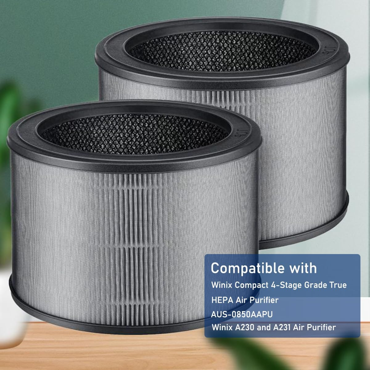 2Pcs AUS-0850AAPU Replacement True HEPA Filter,Air Purifier Filter for Compact 4-Stage Hospital Grade True HEPA Air Purifier image number 3