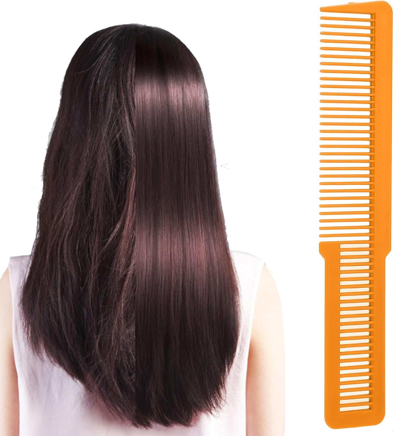 Detangler Comb, Professional Curly Hair Detangling Brush, Fine Wide Toothed Comb for All Hair Types for Women and Men(Orange) image number 3