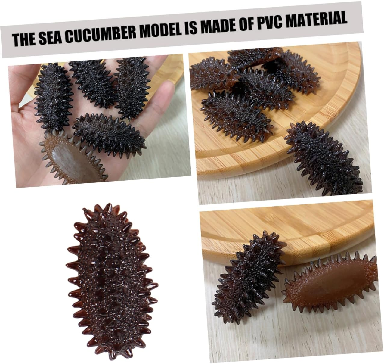 10Pcs Realistic Fake Sea Cucumber Model Portable Food Photo Prop Lifelike Decorative Model for Photography Display image number 2