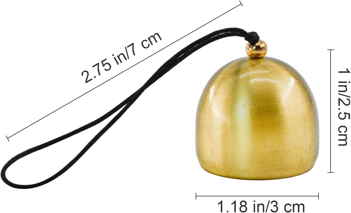 Mrmrkura 4Pcs Hanging Bells, Small Decorative Bells Jingle Bells for Christmas Wind Chimes Fengshui Bell for Good Luck Wealth Home Pendant for Home Garden Decor image number 3