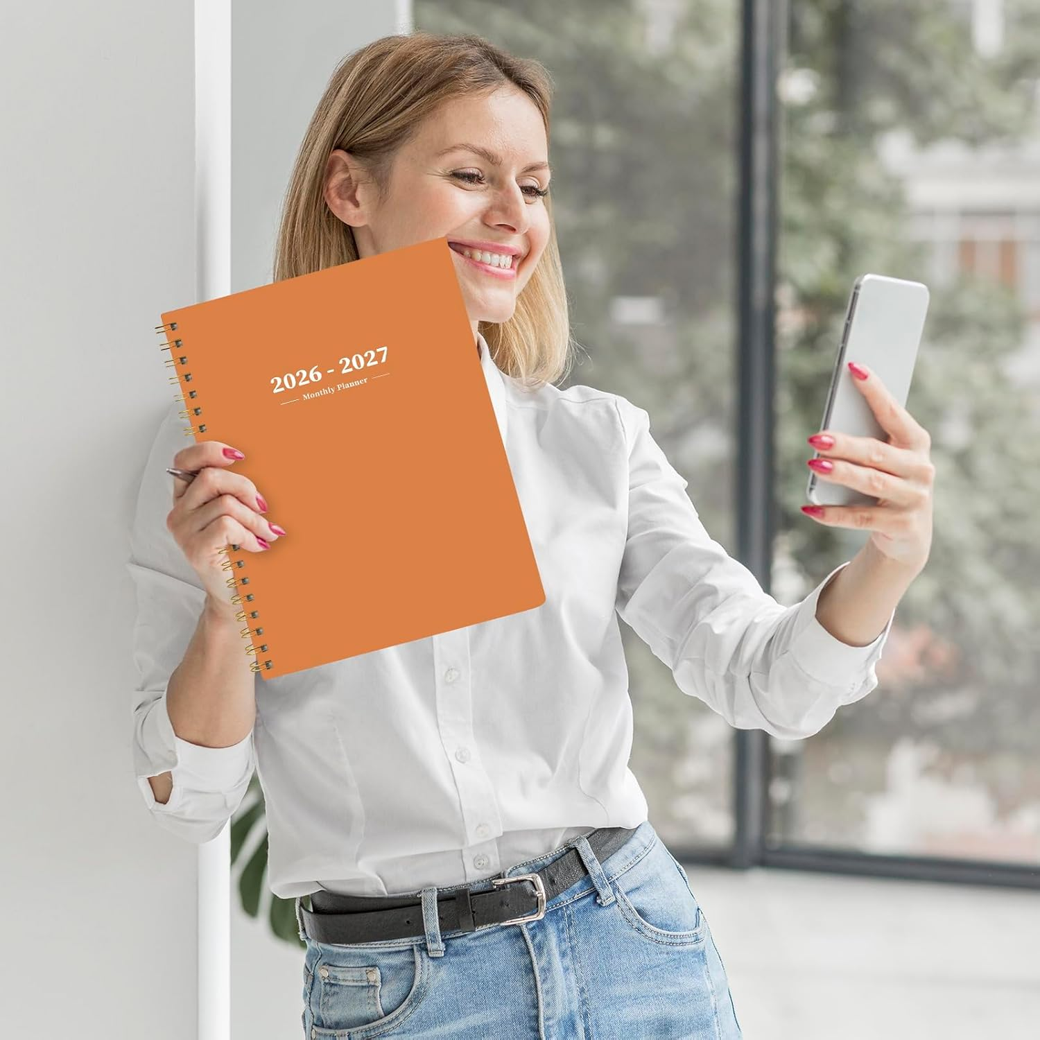 Ymumuda 2025-2026 Monthly Planner - 2 Year Monthly Planner, JAN.2025 to DEC.2026, 8.5" X 11", Large Planner with Spiral Bound, Perfect for School & Office Schedule, Orange