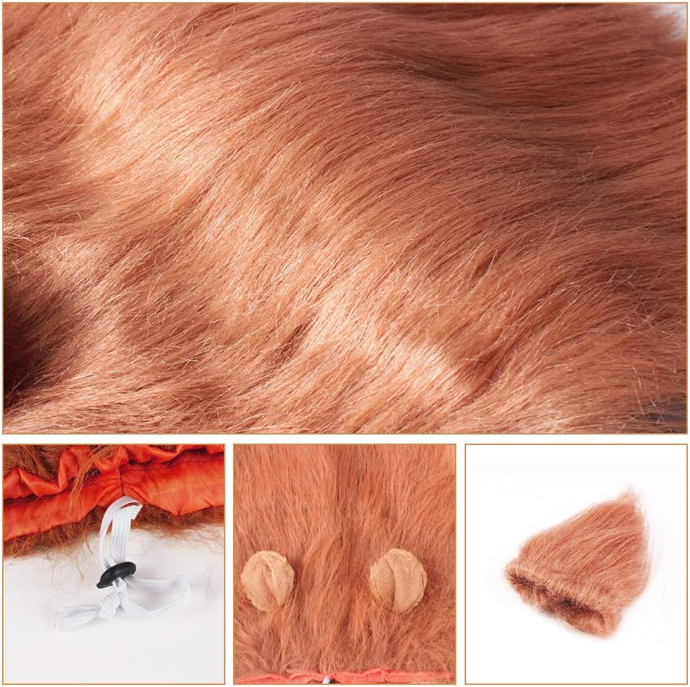 GALOPAR Lion Mane for Dogs Realistic Lion Wig Dog Lion Costume, Halloween Christmas Funny Dog Costumes Photo Shoots Entertainment, Suitable for Medium and Large Sized Dogs - Lion-Red Brown image number 5