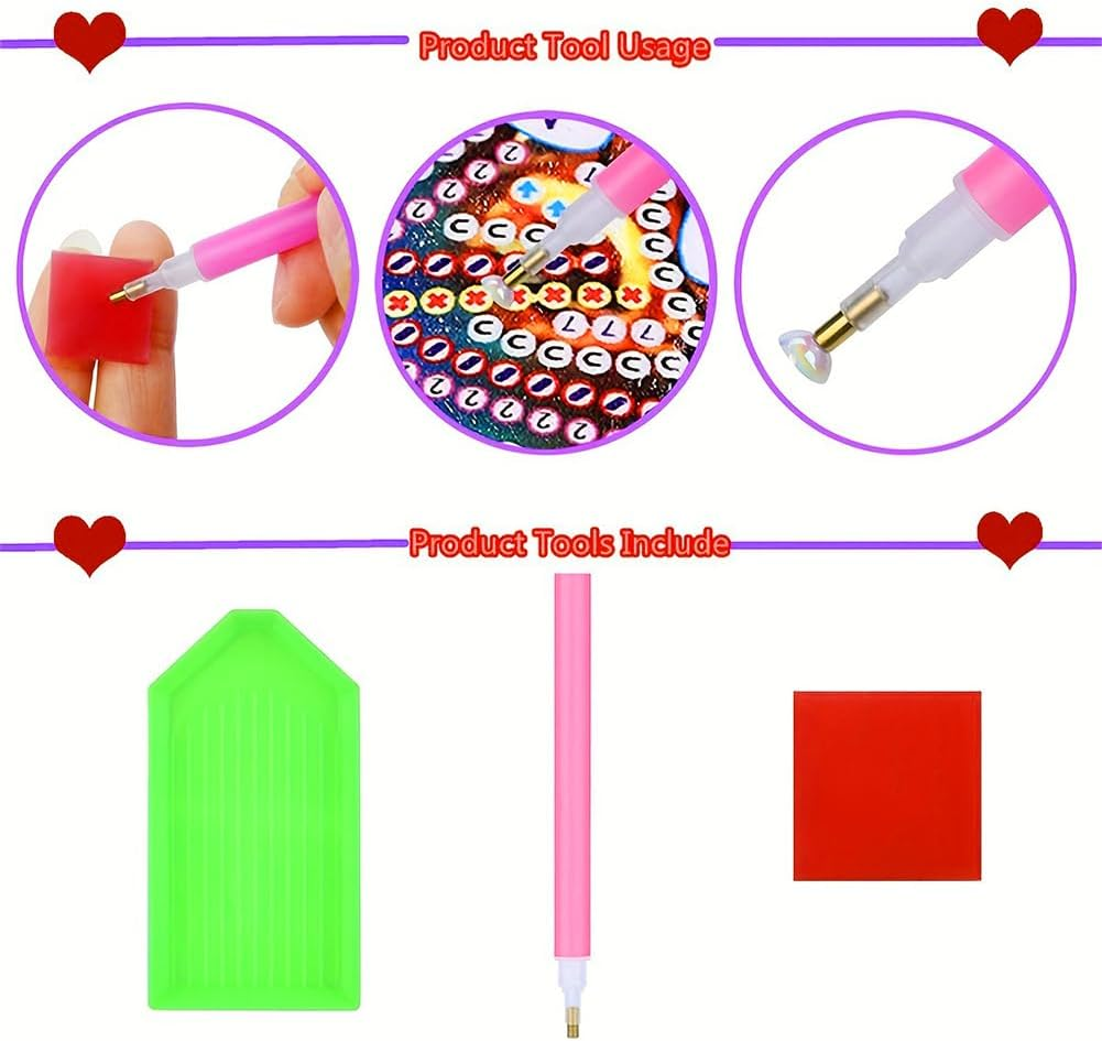 Christmas Diamond Painting Kits Special Shaped Rhinestones Winter 5D Diamond Dots Painting for Adolescents, Christmas Tree Diamond Painting Tabletop Ornaments Kit Christmas Decor DIY Crafts image number 2