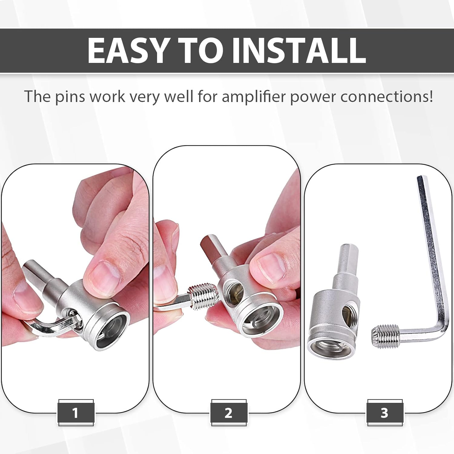 4PCS Heavy-Duty Car Stereo Audio Wire Reducer - 0 Gauge to 4 Gauge for Amp Input, AWG Pin Power & Ground Connection image number 5