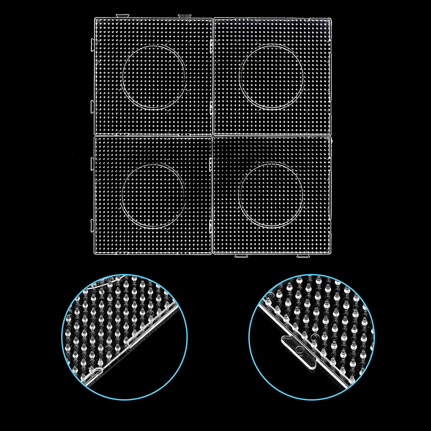 YEESON 6 Pieces Large Square Fuse Beads Boards,5Mm Plastic Beads Boards Suitable for Children DIY Handmade Craft Beads image number 6