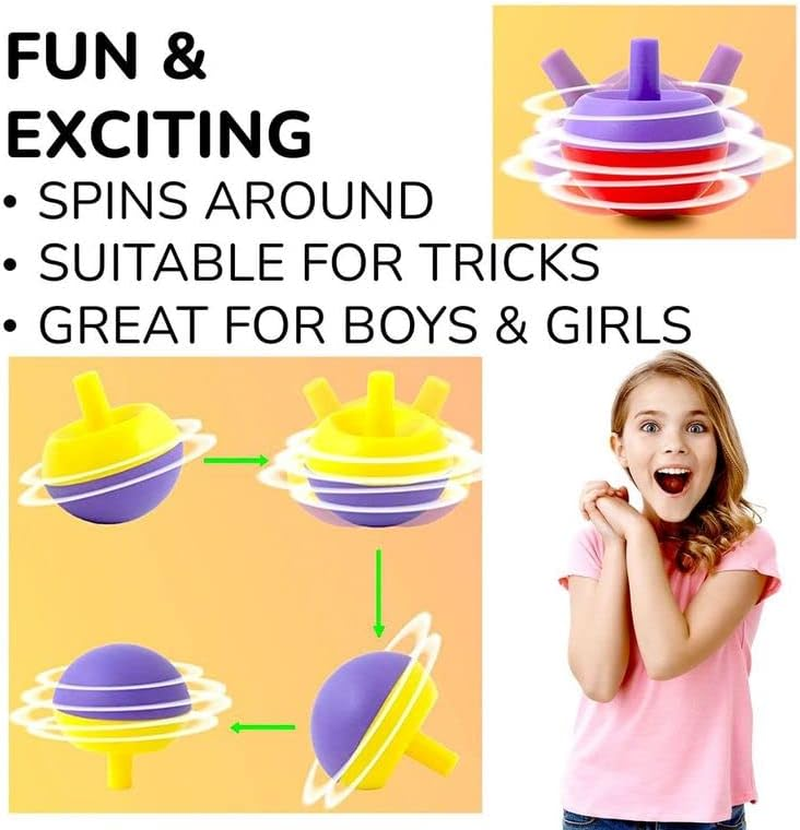 Bulk Toys - Tippy Tops - 30 Pcs Spinning Tops for Kids - Flip Upside down Spinning Toys- Spinning Top Party Favors for Kids - Plastic Spinning Tops Bulk Gifts for Kids image number 3