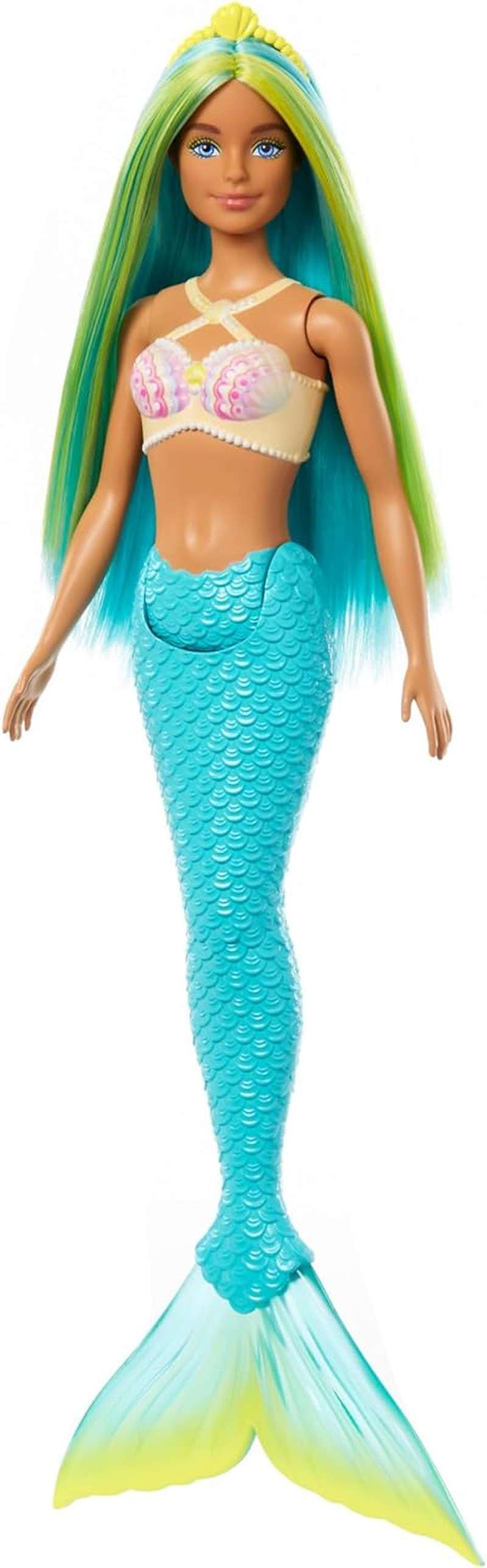 Barbie Mermaid Dolls with Fantasy Hair and Headband Accessories, Mermaid Toys with Shell-Inspired Bodices and Colorful Tails image number 1