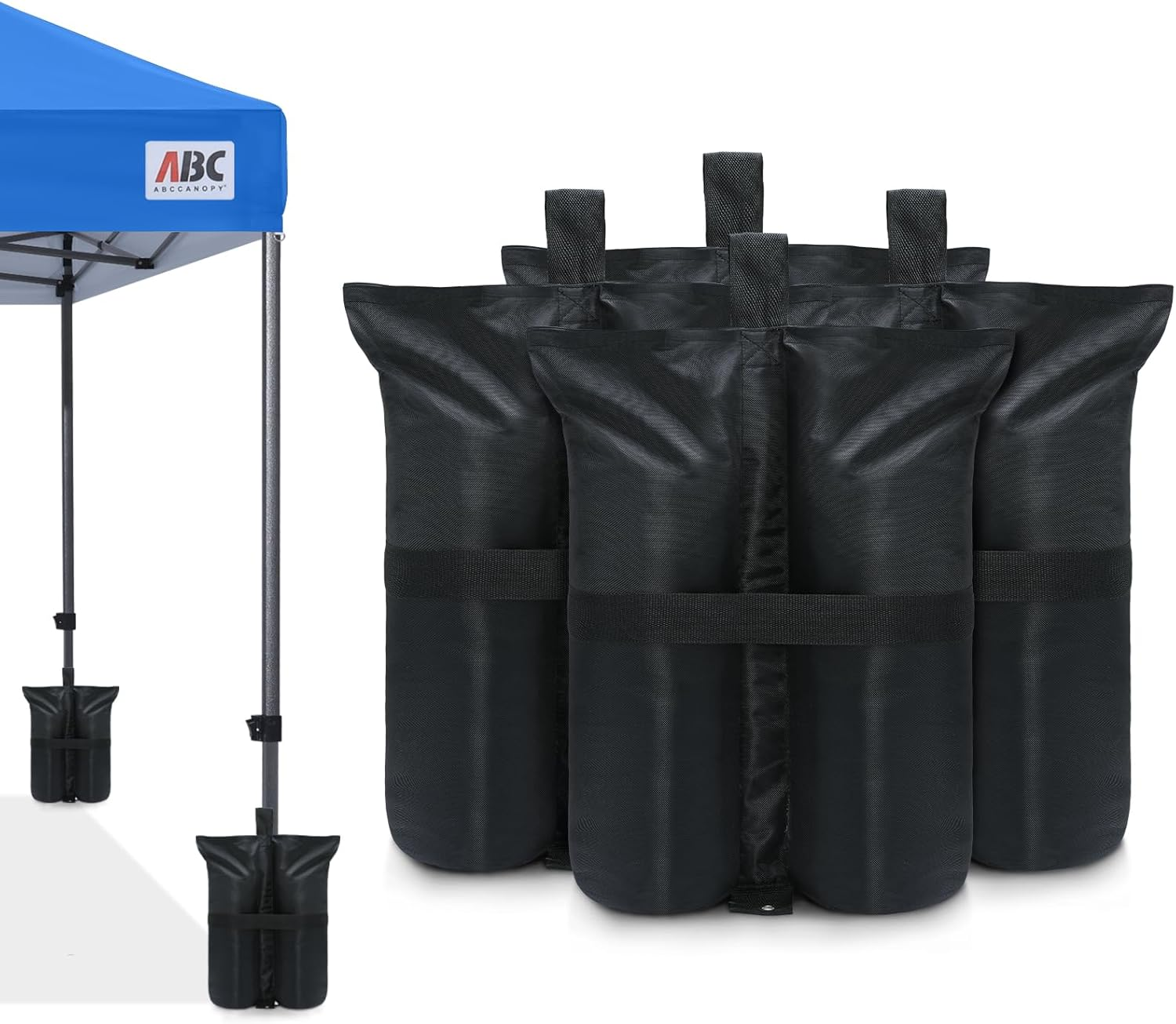 ABCCANOPY Heavy Duty Premium Instant Shelters Gazebo Weight Bags - Set of 4-50Lb Capacity per Bag (Black-Plus) image number 1