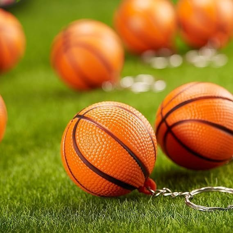 18 Pack Orange Basketball Keychains for Party Favors, School Carnival Reward, Party Bag Gift Fillers (Basketball Keychains,18 Pack) image number 3