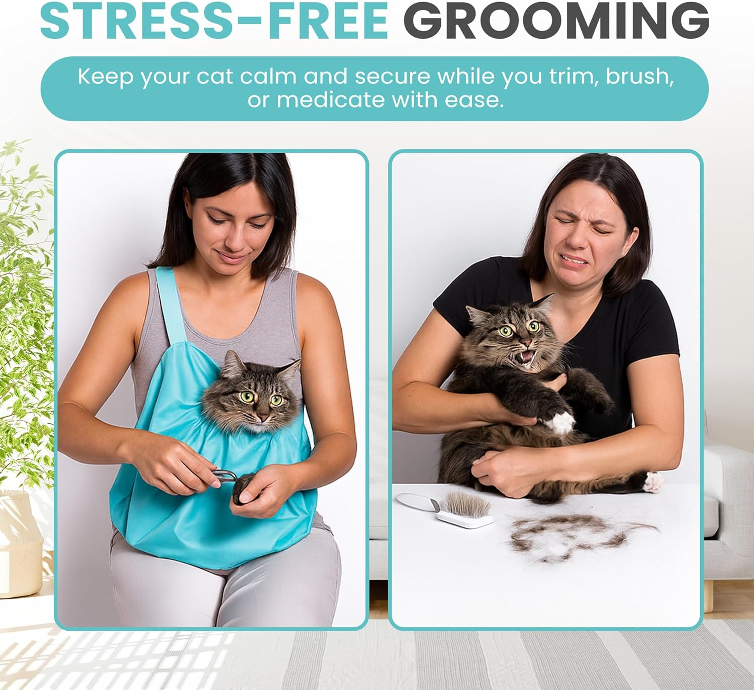 Purrfect Pouch the Original as SEEN on TV. Comfy Soothing Cat Carrier - Teal image number 3