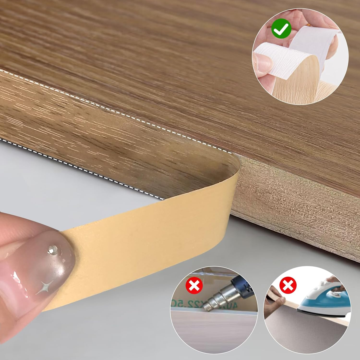 Edging Tape,Veneer Furniture Edging Strip,Self-Adhesive Edge Banding,Wood Veneer Trim for Tables,Chairs,Panels Renovation（10Meters #3） image number 3