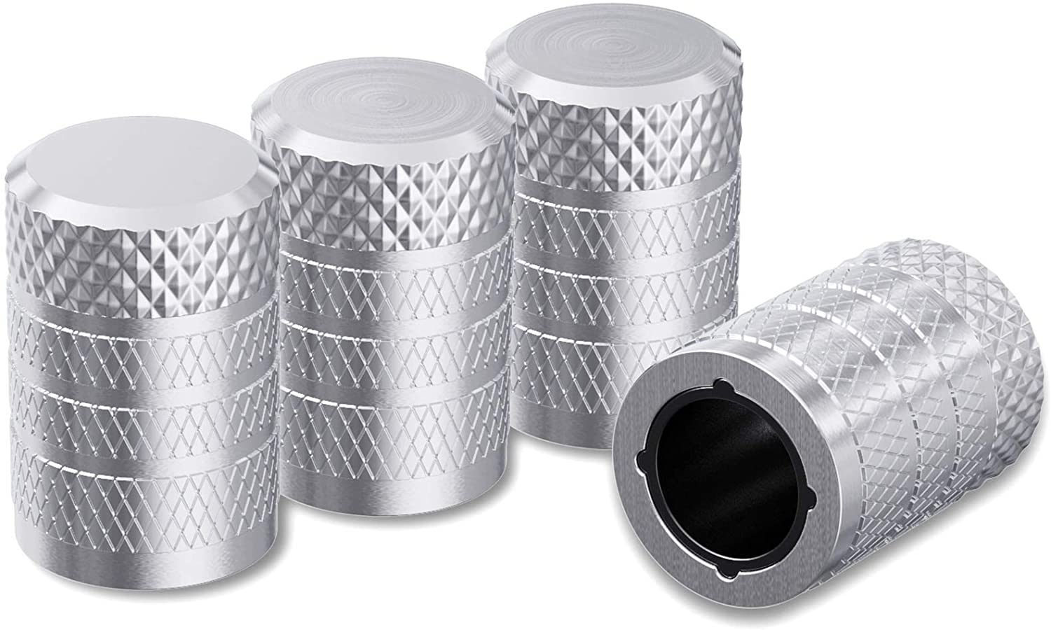 Ckauto Tire Valve Stem Caps, Pink, 4 Pcs/Pack, Anodized Aluminum Tire Valve Cap Set, Corrosion Resistant, Universal Stem Covers for Cars Trucks Motorcycles Suvs and Bikes - Black image number 7