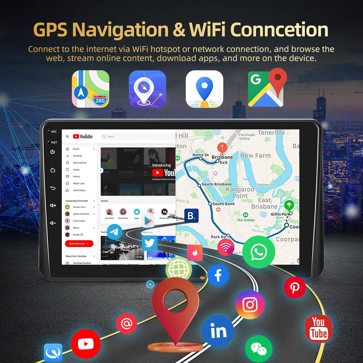 2+64G Android Car Radio for Mazda 3 Axela 2014-2019 with Wireless Carplay & Android Auto - 9 Inch Touchscreen Radio with Equalizer, Wifi, GPS, SWC, Mirror Link + AHD Backup Camera image number 5