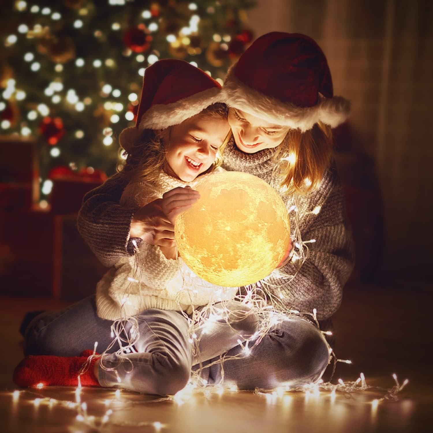 Moon Lamp Balkwan 4.7 Inches 3D Printing Moon Light Uses Dimmable and Touch Control Design,Romantic Funny Birthday Gifts for Women,Men,Kids,Child and Baby. Rustic Home Decor (4.7 Inches) image number 5